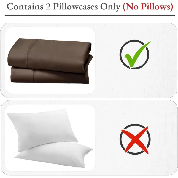 imageCalifornia Design Den Bulk Pack of 40 Piece StandardQueen Size Pillowcases  400 Thread Count 100 Cotton Sateen White13  Chocolate Rich Brown