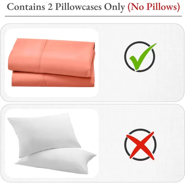 imageCalifornia Design Den Bulk Pack of 40 Piece StandardQueen Size Pillowcases  400 Thread Count 100 Cotton Sateen White14  Bright Salmon