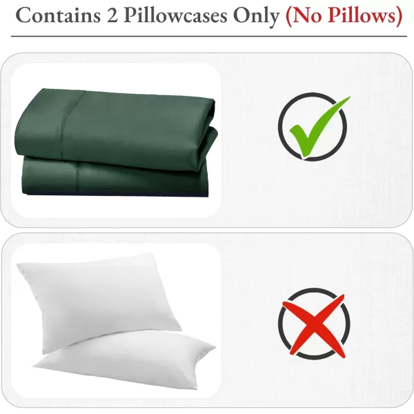 imageCalifornia Design Den Bulk Pack of 40 Piece StandardQueen Size Pillowcases  400 Thread Count 100 Cotton Sateen White16  Green Hunter