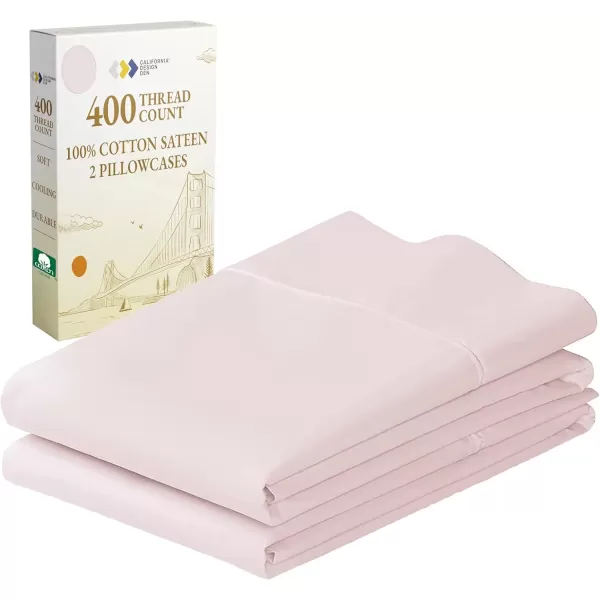 imageCalifornia Design Den Bulk Pack of 40 Piece StandardQueen Size Pillowcases  400 Thread Count 100 Cotton Sateen White17  Pink