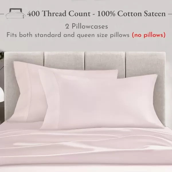 imageCalifornia Design Den Bulk Pack of 40 Piece StandardQueen Size Pillowcases  400 Thread Count 100 Cotton Sateen White17  Pink