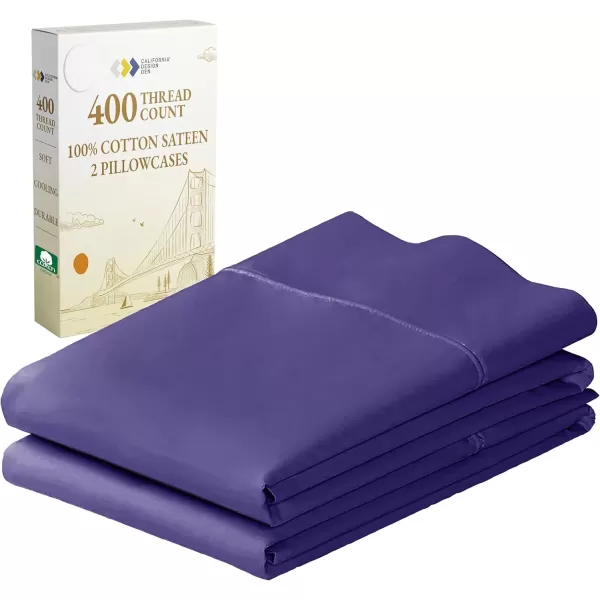 imageCalifornia Design Den Bulk Pack of 40 Piece StandardQueen Size Pillowcases  400 Thread Count 100 Cotton Sateen White18  Purple