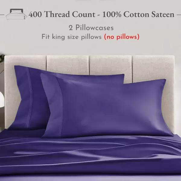 imageCalifornia Design Den Bulk Pack of 40 Piece StandardQueen Size Pillowcases  400 Thread Count 100 Cotton Sateen White18  Purple