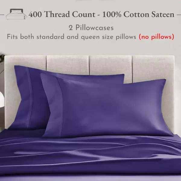 imageCalifornia Design Den Bulk Pack of 40 Piece StandardQueen Size Pillowcases  400 Thread Count 100 Cotton Sateen White18  Purple