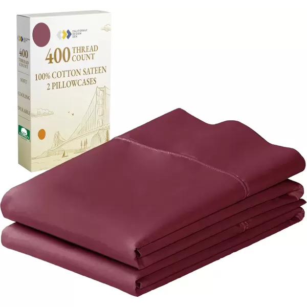 imageCalifornia Design Den Bulk Pack of 40 Piece StandardQueen Size Pillowcases  400 Thread Count 100 Cotton Sateen White19  Red Burgundy
