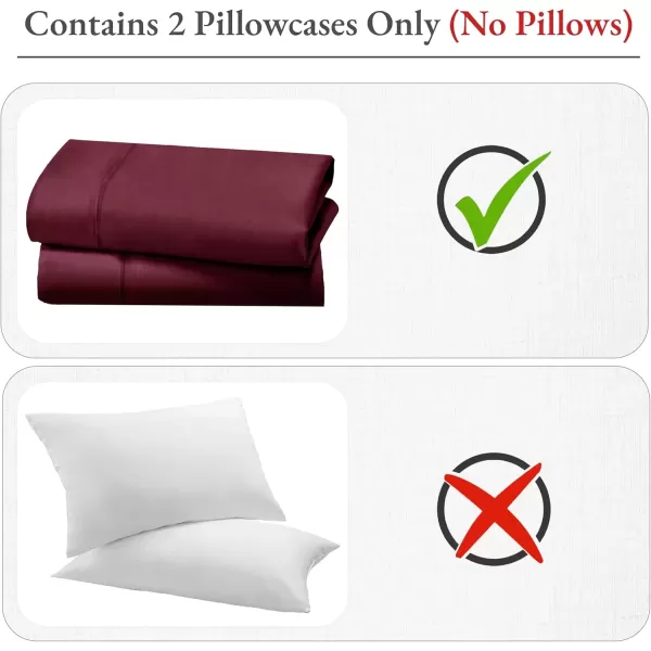 imageCalifornia Design Den Bulk Pack of 40 Piece StandardQueen Size Pillowcases  400 Thread Count 100 Cotton Sateen White19  Red Burgundy