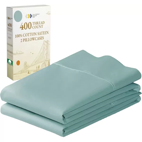 imageCalifornia Design Den Bulk Pack of 40 Piece StandardQueen Size Pillowcases  400 Thread Count 100 Cotton Sateen White20  Teal