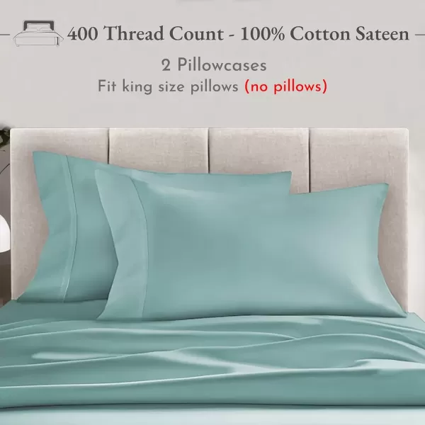 imageCalifornia Design Den Bulk Pack of 40 Piece StandardQueen Size Pillowcases  400 Thread Count 100 Cotton Sateen White20  Teal