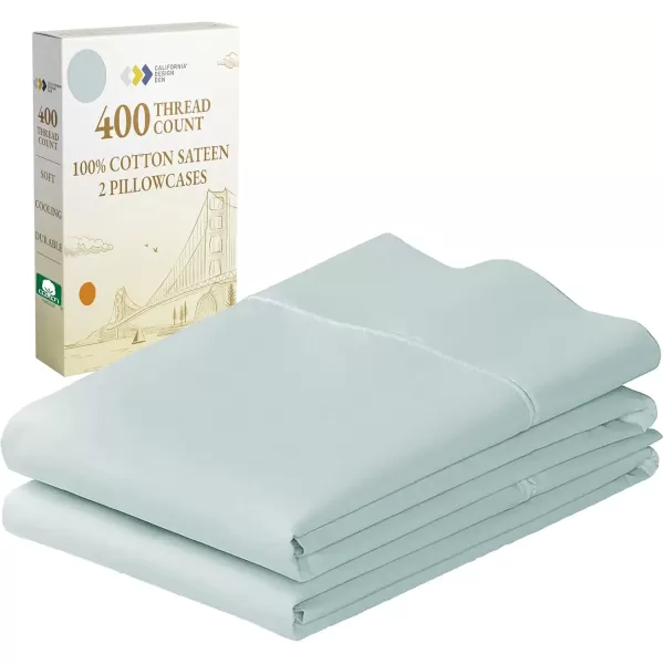 imageCalifornia Design Den Bulk Pack of 40 Piece StandardQueen Size Pillowcases  400 Thread Count 100 Cotton Sateen White21  Seafoam