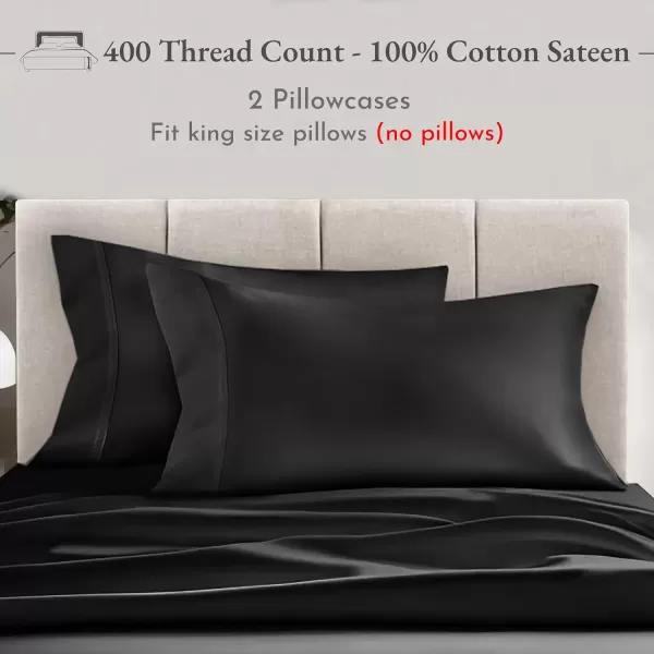 imageCalifornia Design Den Bulk Pack of 40 Piece StandardQueen Size Pillowcases  400 Thread Count 100 Cotton Sateen White22  Black