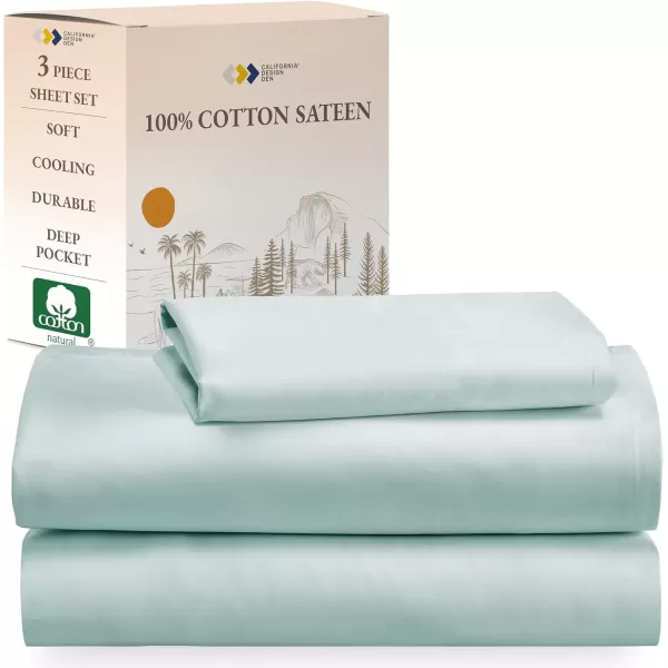 imageCalifornia Design Den Bulk Pack of 6 Full Size Sheet Sets  100 Cotton Sateen Deep Pocket Case Includes 6 Flat Sheets 6 Fitted Sheets and 12 Pillowcases White09  Seafoam