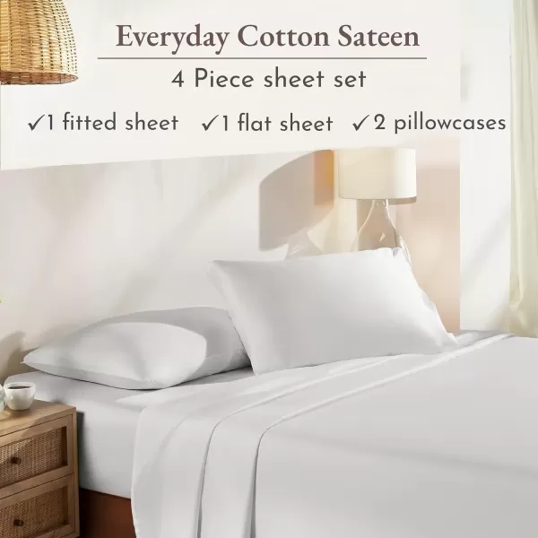 imageCalifornia Design Den Bulk Pack of 6 Full Size Sheet Sets  100 Cotton Sateen Deep Pocket Case Includes 6 Flat Sheets 6 Fitted Sheets and 12 Pillowcases White02  Ivory