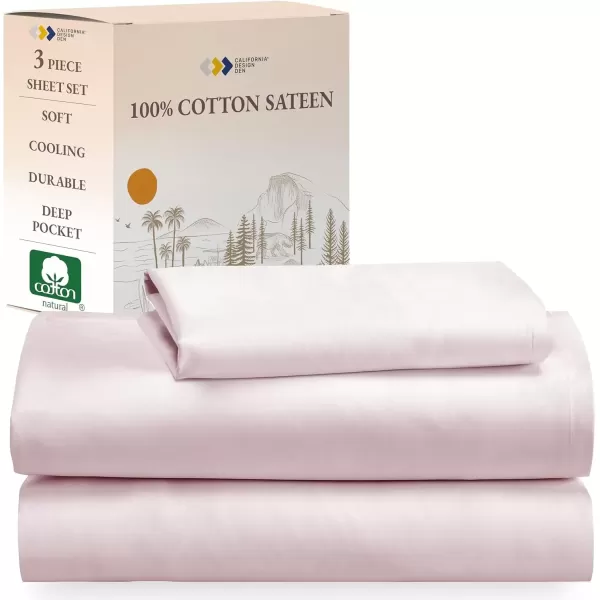imageCalifornia Design Den Bulk Pack of 6 Full Size Sheet Sets  100 Cotton Sateen Deep Pocket Case Includes 6 Flat Sheets 6 Fitted Sheets and 12 Pillowcases White08  Pink