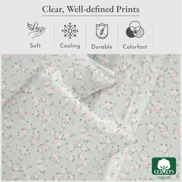 imageCalifornia Design Den Bulk Pack of 6 Full Size Sheet Sets  100 Cotton Sateen Deep Pocket Case Includes 6 Flat Sheets 6 Fitted Sheets and 12 Pillowcases White13  Vintage Rose Print