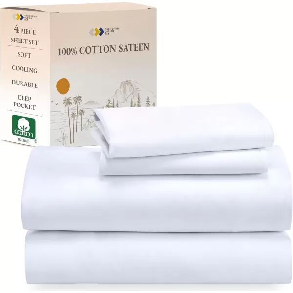 imageCalifornia Design Den Bulk Pack of 6 Full Size Sheet Sets  100 Cotton Sateen Deep Pocket Case Includes 6 Flat Sheets 6 Fitted Sheets and 12 Pillowcases White01  Bright White