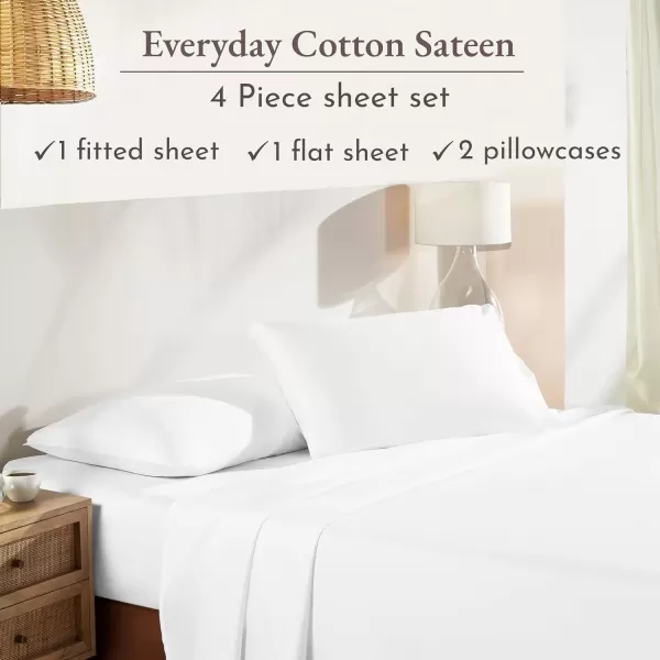 imageCalifornia Design Den Bulk Pack of 6 Full Size Sheet Sets  100 Cotton Sateen Deep Pocket Case Includes 6 Flat Sheets 6 Fitted Sheets and 12 Pillowcases White01  Bright White
