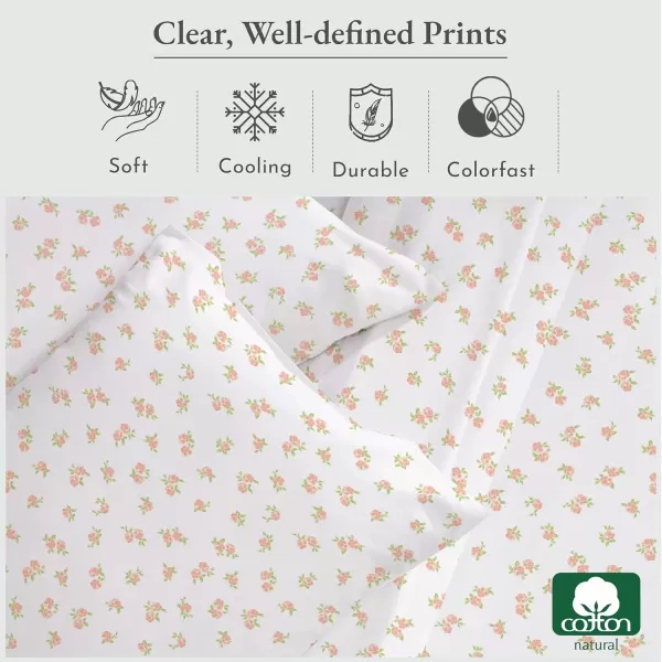 imageCalifornia Design Den Bulk Pack of 6 Full Size Sheet Sets  100 Cotton Sateen Deep Pocket Case Includes 6 Flat Sheets 6 Fitted Sheets and 12 Pillowcases White14  Chic Floral Print