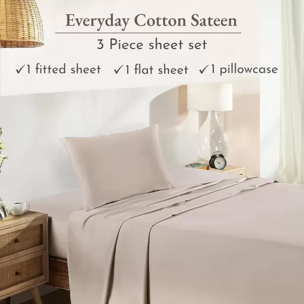 imageCalifornia Design Den Bulk Pack of 6 Full Size Sheet Sets  100 Cotton Sateen Deep Pocket Case Includes 6 Flat Sheets 6 Fitted Sheets and 12 Pillowcases White03  Beige