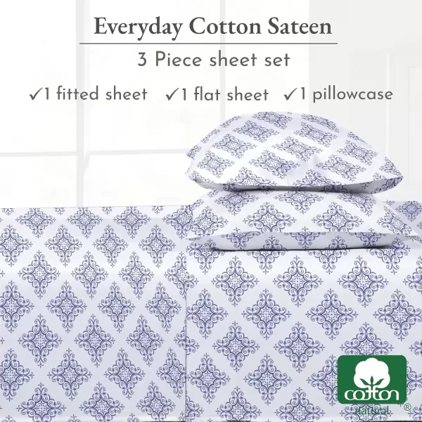 imageCalifornia Design Den Bulk Pack of 6 Full Size Sheet Sets  100 Cotton Sateen Deep Pocket Case Includes 6 Flat Sheets 6 Fitted Sheets and 12 Pillowcases White12  Filigree Print