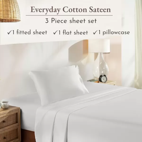imageCalifornia Design Den Bulk Pack of 6 Full Size Sheet Sets  100 Cotton Sateen Deep Pocket Case Includes 6 Flat Sheets 6 Fitted Sheets and 12 Pillowcases White02  Ivory