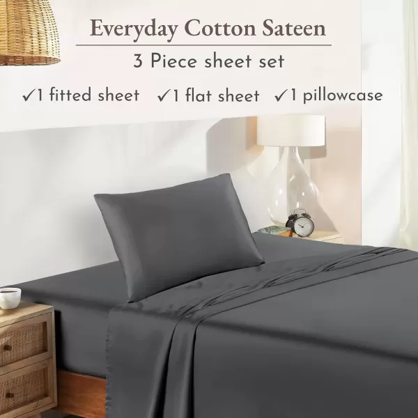 imageCalifornia Design Den Bulk Pack of 6 Full Size Sheet Sets  100 Cotton Sateen Deep Pocket Case Includes 6 Flat Sheets 6 Fitted Sheets and 12 Pillowcases White05  Grey