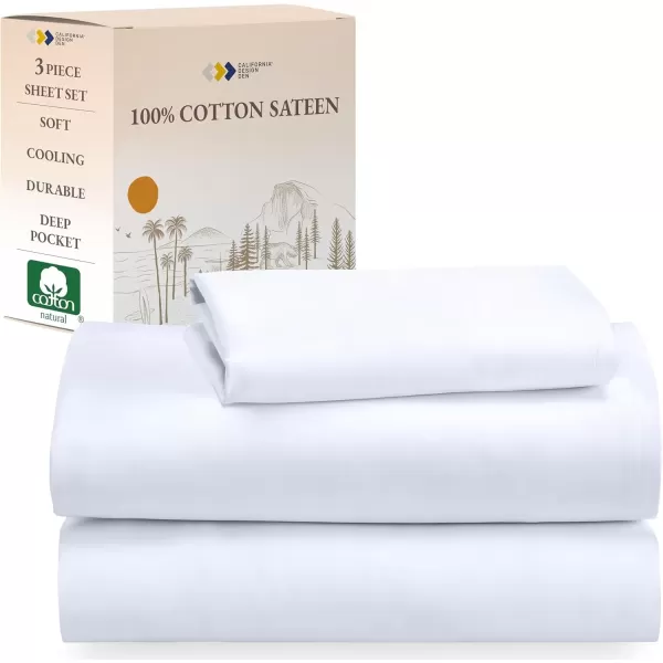 imageCalifornia Design Den Bulk Pack of 6 Full Size Sheet Sets  100 Cotton Sateen Deep Pocket Case Includes 6 Flat Sheets 6 Fitted Sheets and 12 Pillowcases White01  Bright White
