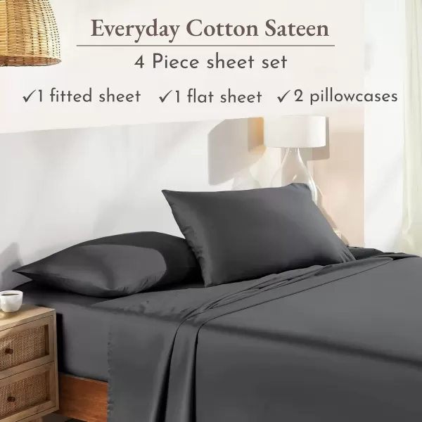 imageCalifornia Design Den Bulk Pack of 6 Full Size Sheet Sets  100 Cotton Sateen Deep Pocket Case Includes 6 Flat Sheets 6 Fitted Sheets and 12 Pillowcases White05  Grey
