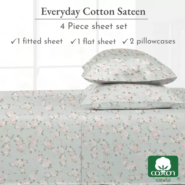 imageCalifornia Design Den Bulk Pack of 6 Full Size Sheet Sets  100 Cotton Sateen Deep Pocket Case Includes 6 Flat Sheets 6 Fitted Sheets and 12 Pillowcases White13  Vintage Rose Print