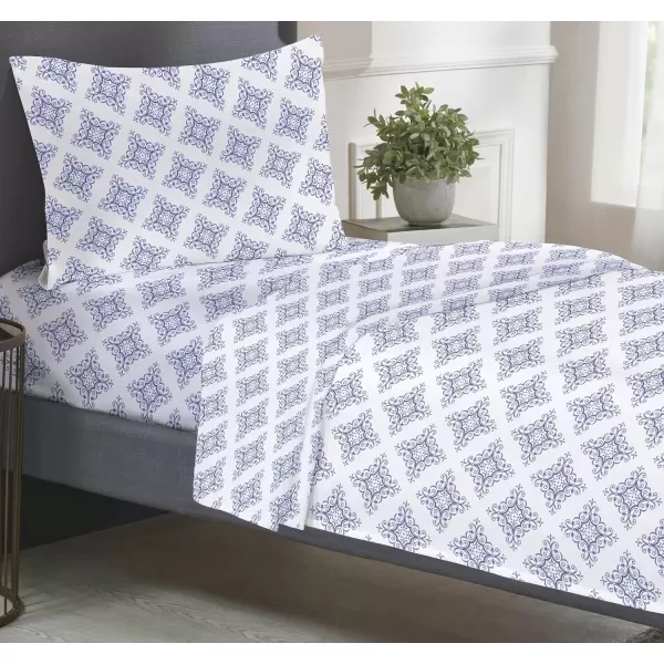 imageCalifornia Design Den Bulk Pack of 6 Full Size Sheet Sets  100 Cotton Sateen Deep Pocket Case Includes 6 Flat Sheets 6 Fitted Sheets and 12 Pillowcases White12  Filigree Print