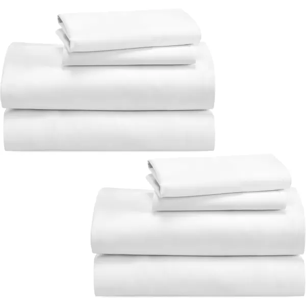 imageCalifornia Design Den Bulk Pack of 6 Full Size Sheet Sets  100 Cotton Sateen Deep Pocket Case Includes 6 Flat Sheets 6 Fitted Sheets and 12 Pillowcases White01  Bright White