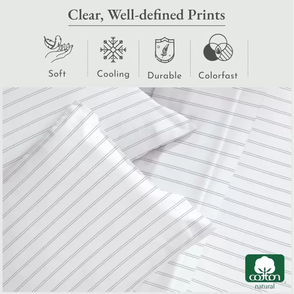 imageCalifornia Design Den Bulk Pack of 6 Full Size Sheet Sets  100 Cotton Sateen Deep Pocket Case Includes 6 Flat Sheets 6 Fitted Sheets and 12 Pillowcases White11  Classic Stripe Print