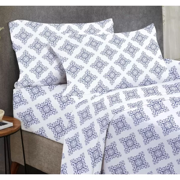 imageCalifornia Design Den Bulk Pack of 6 Full Size Sheet Sets  100 Cotton Sateen Deep Pocket Case Includes 6 Flat Sheets 6 Fitted Sheets and 12 Pillowcases White12  Filigree Print