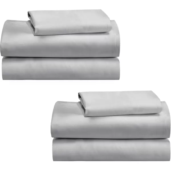 imageCalifornia Design Den Bulk Pack of 6 Full Size Sheet Sets  100 Cotton Sateen Deep Pocket Case Includes 6 Flat Sheets 6 Fitted Sheets and 12 Pillowcases White04  Light Grey