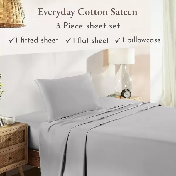 imageCalifornia Design Den Bulk Pack of 6 Full Size Sheet Sets  100 Cotton Sateen Deep Pocket Case Includes 6 Flat Sheets 6 Fitted Sheets and 12 Pillowcases White04  Light Grey