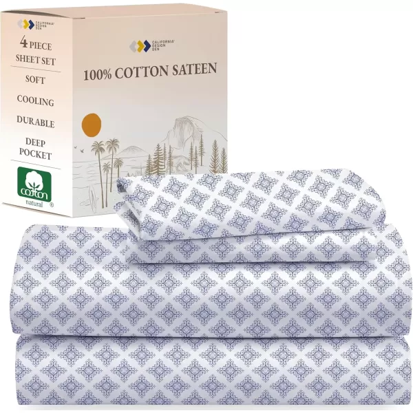 imageCalifornia Design Den Bulk Pack of 6 Full Size Sheet Sets  100 Cotton Sateen Deep Pocket Case Includes 6 Flat Sheets 6 Fitted Sheets and 12 Pillowcases White12  Filigree Print