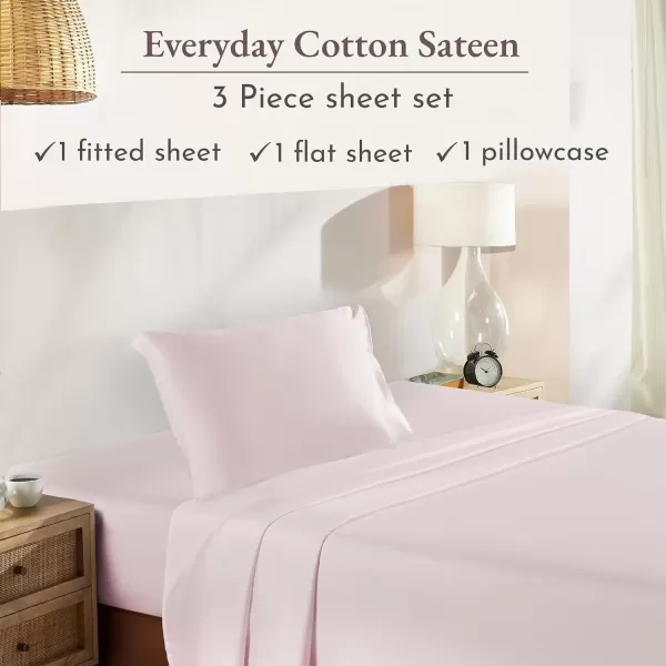 imageCalifornia Design Den Bulk Pack of 6 Full Size Sheet Sets  100 Cotton Sateen Deep Pocket Case Includes 6 Flat Sheets 6 Fitted Sheets and 12 Pillowcases White08  Pink