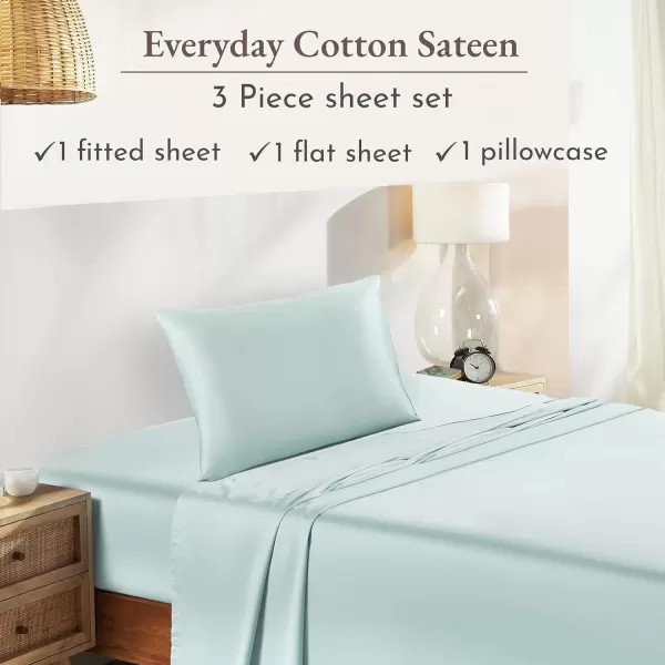 imageCalifornia Design Den Bulk Pack of 6 Full Size Sheet Sets  100 Cotton Sateen Deep Pocket Case Includes 6 Flat Sheets 6 Fitted Sheets and 12 Pillowcases White09  Seafoam
