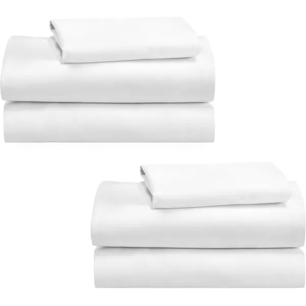 imageCalifornia Design Den Bulk Pack of 6 Full Size Sheet Sets  100 Cotton Sateen Deep Pocket Case Includes 6 Flat Sheets 6 Fitted Sheets and 12 Pillowcases White01  Bright White