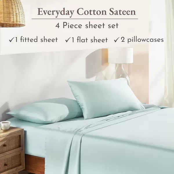 imageCalifornia Design Den Bulk Pack of 6 Full Size Sheet Sets  100 Cotton Sateen Deep Pocket Case Includes 6 Flat Sheets 6 Fitted Sheets and 12 Pillowcases White09  Seafoam