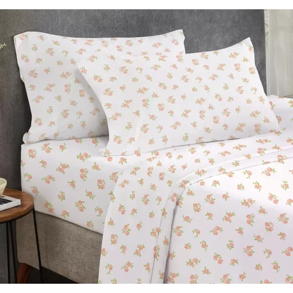 imageCalifornia Design Den Bulk Pack of 6 Full Size Sheet Sets  100 Cotton Sateen Deep Pocket Case Includes 6 Flat Sheets 6 Fitted Sheets and 12 Pillowcases White14  Chic Floral Print
