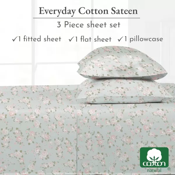 imageCalifornia Design Den Bulk Pack of 6 Full Size Sheet Sets  100 Cotton Sateen Deep Pocket Case Includes 6 Flat Sheets 6 Fitted Sheets and 12 Pillowcases White13  Vintage Rose Print