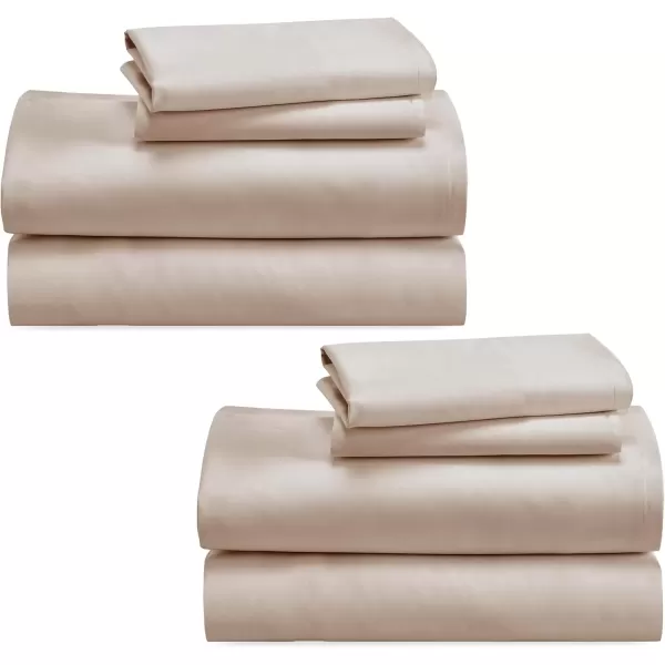 imageCalifornia Design Den Bulk Pack of 6 Full Size Sheet Sets  100 Cotton Sateen Deep Pocket Case Includes 6 Flat Sheets 6 Fitted Sheets and 12 Pillowcases White03  Beige