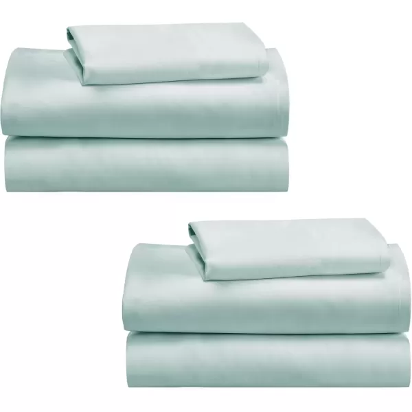 imageCalifornia Design Den Bulk Pack of 6 Full Size Sheet Sets  100 Cotton Sateen Deep Pocket Case Includes 6 Flat Sheets 6 Fitted Sheets and 12 Pillowcases White09  Seafoam