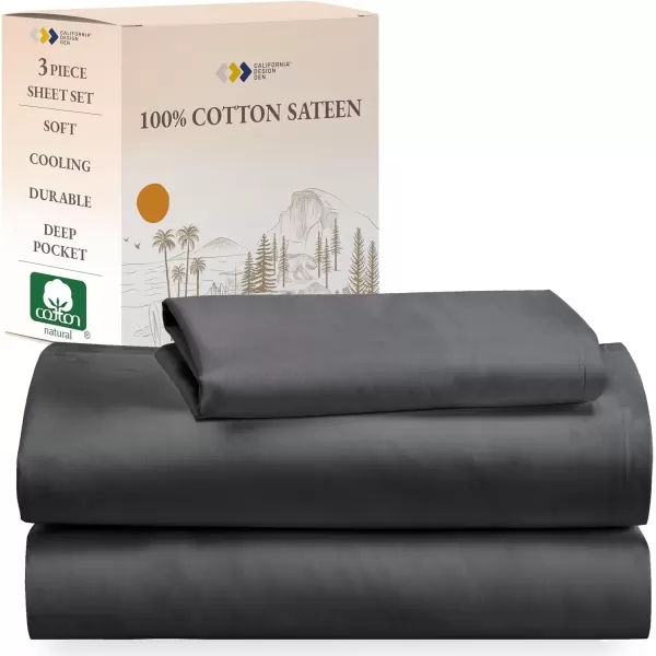 imageCalifornia Design Den Bulk Pack of 6 Full Size Sheet Sets  100 Cotton Sateen Deep Pocket Case Includes 6 Flat Sheets 6 Fitted Sheets and 12 Pillowcases White05  Grey