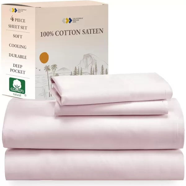 imageCalifornia Design Den Bulk Pack of 6 Full Size Sheet Sets  100 Cotton Sateen Deep Pocket Case Includes 6 Flat Sheets 6 Fitted Sheets and 12 Pillowcases White08  Pink