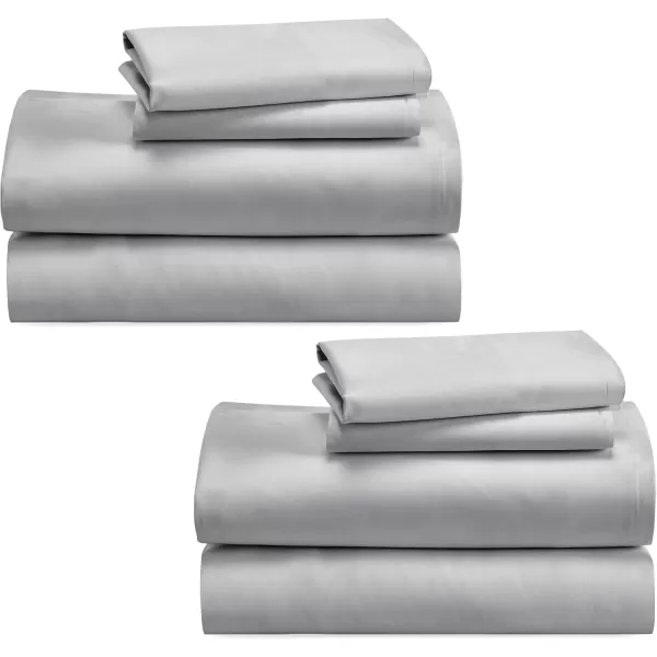 imageCalifornia Design Den Bulk Pack of 6 Full Size Sheet Sets  100 Cotton Sateen Deep Pocket Case Includes 6 Flat Sheets 6 Fitted Sheets and 12 Pillowcases White04  Light Grey