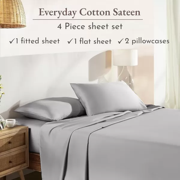 imageCalifornia Design Den Bulk Pack of 6 Full Size Sheet Sets  100 Cotton Sateen Deep Pocket Case Includes 6 Flat Sheets 6 Fitted Sheets and 12 Pillowcases White04  Light Grey