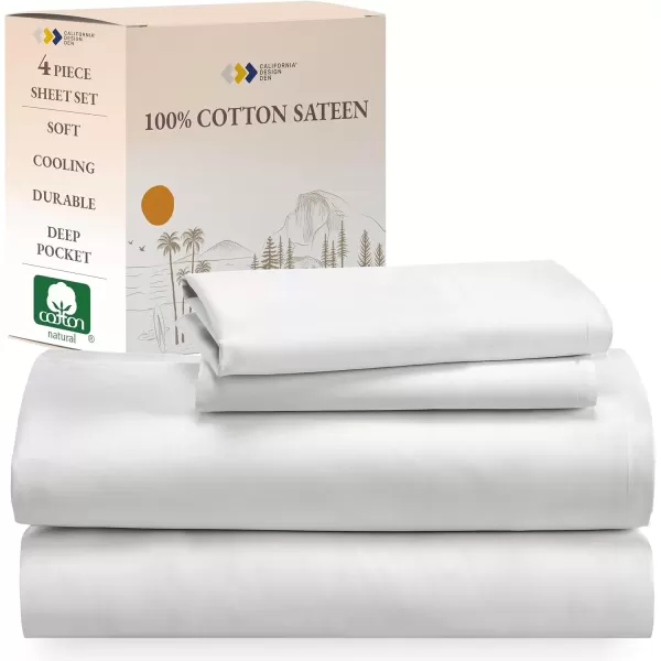 imageCalifornia Design Den Bulk Pack of 6 Full Size Sheet Sets  100 Cotton Sateen Deep Pocket Case Includes 6 Flat Sheets 6 Fitted Sheets and 12 Pillowcases White02  Ivory