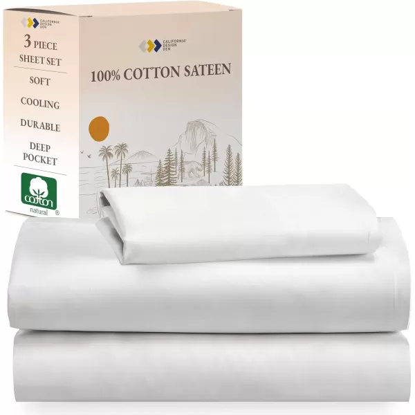 imageCalifornia Design Den Bulk Pack of 6 Full Size Sheet Sets  100 Cotton Sateen Deep Pocket Case Includes 6 Flat Sheets 6 Fitted Sheets and 12 Pillowcases White02  Ivory