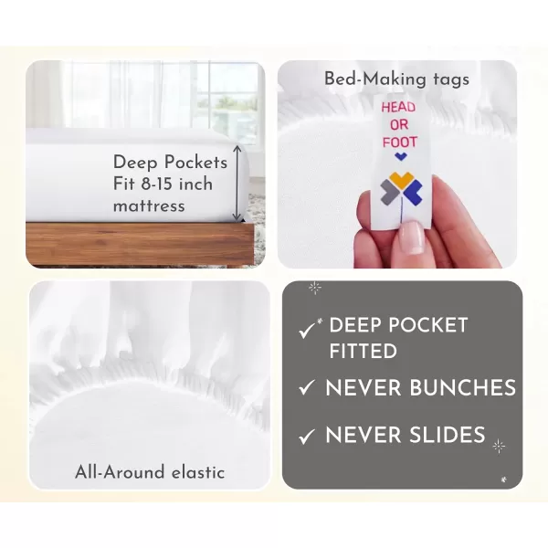 imageCalifornia Design Den Bulk Pack of 6 Full Size Sheet Sets  400 Thread Count 100 Cotton Sateen Deep Pocket Case Includes 6 Flat Sheets 6 Fitted Sheets ampamp 12 Pillowcases WhiteBright White